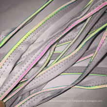 Élastique réfléchissant coloré, tuyauterie de tissu de Spendex / ruban